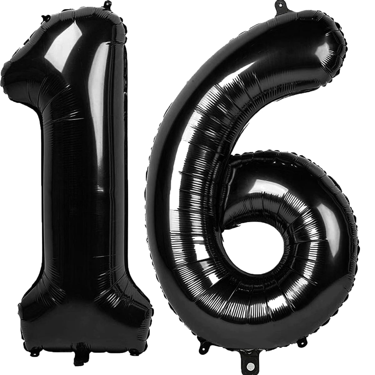 Kelfuoya 40inch black number 16 balloon wall display for celebrations.