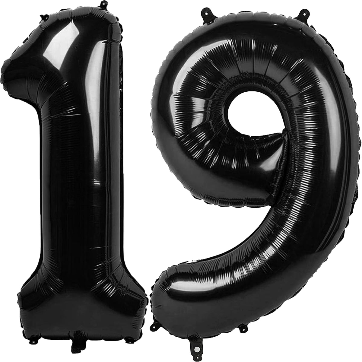 Kelfuoya 40 inch black number 19 balloon for striking birthday and anniversary decor.