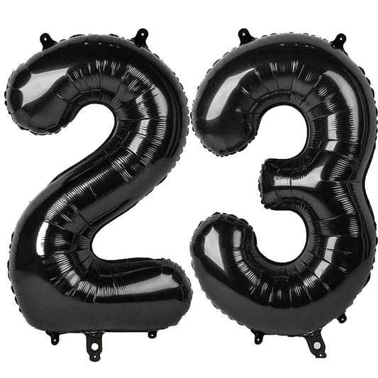 Kelfuoya 40inch black number 23 digital balloon for bold birthday decor and photo moments.