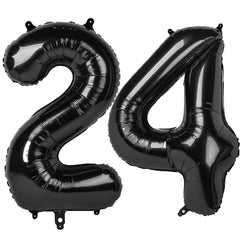 Kelfuoya 40-inch black 24 balloon, bold hero display for party decor.