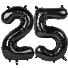 Kelfuoya 40-inch black number 25 balloon for a bold milestone backdrop.