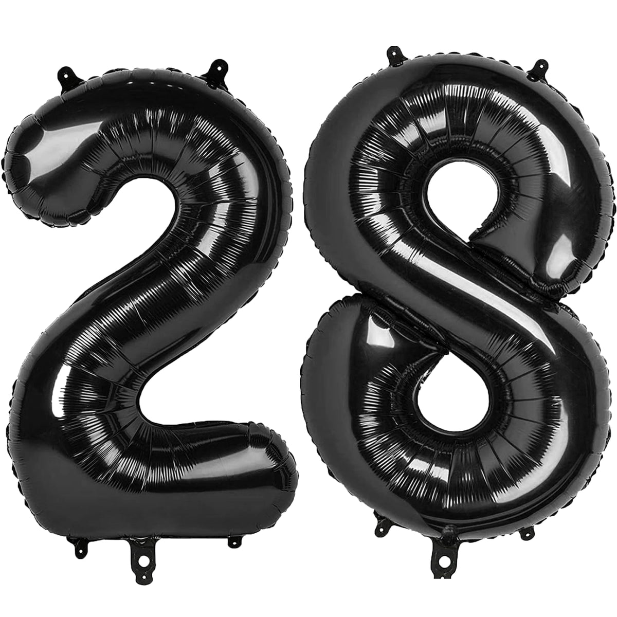 Kelfuoya 40-inch black number 28 balloon for bold birthday decor and party backdrops.