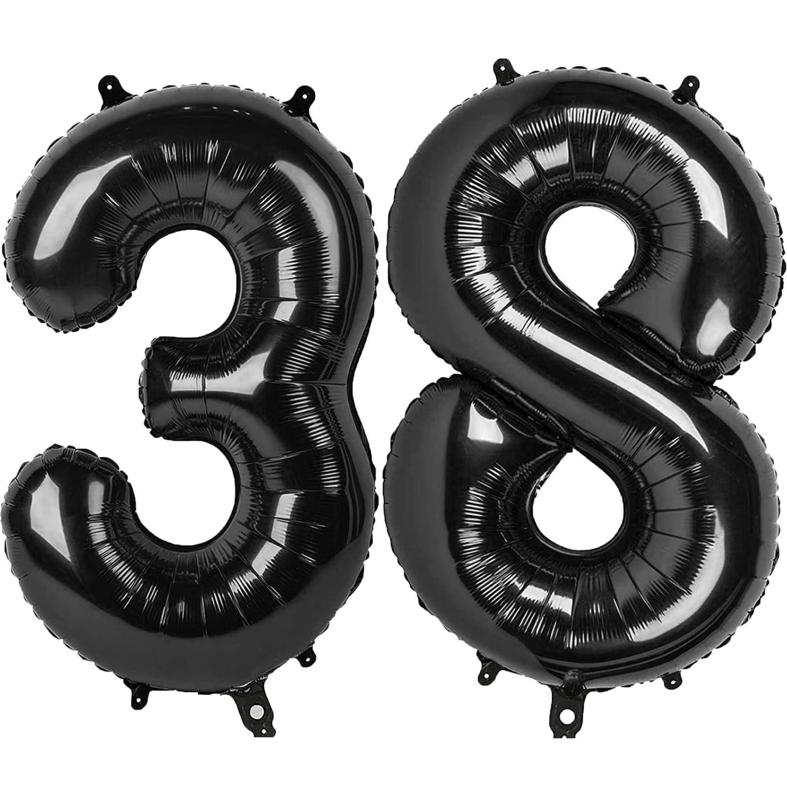 Kelfuoya 40-inch black number 38 balloon for dramatic celebrations