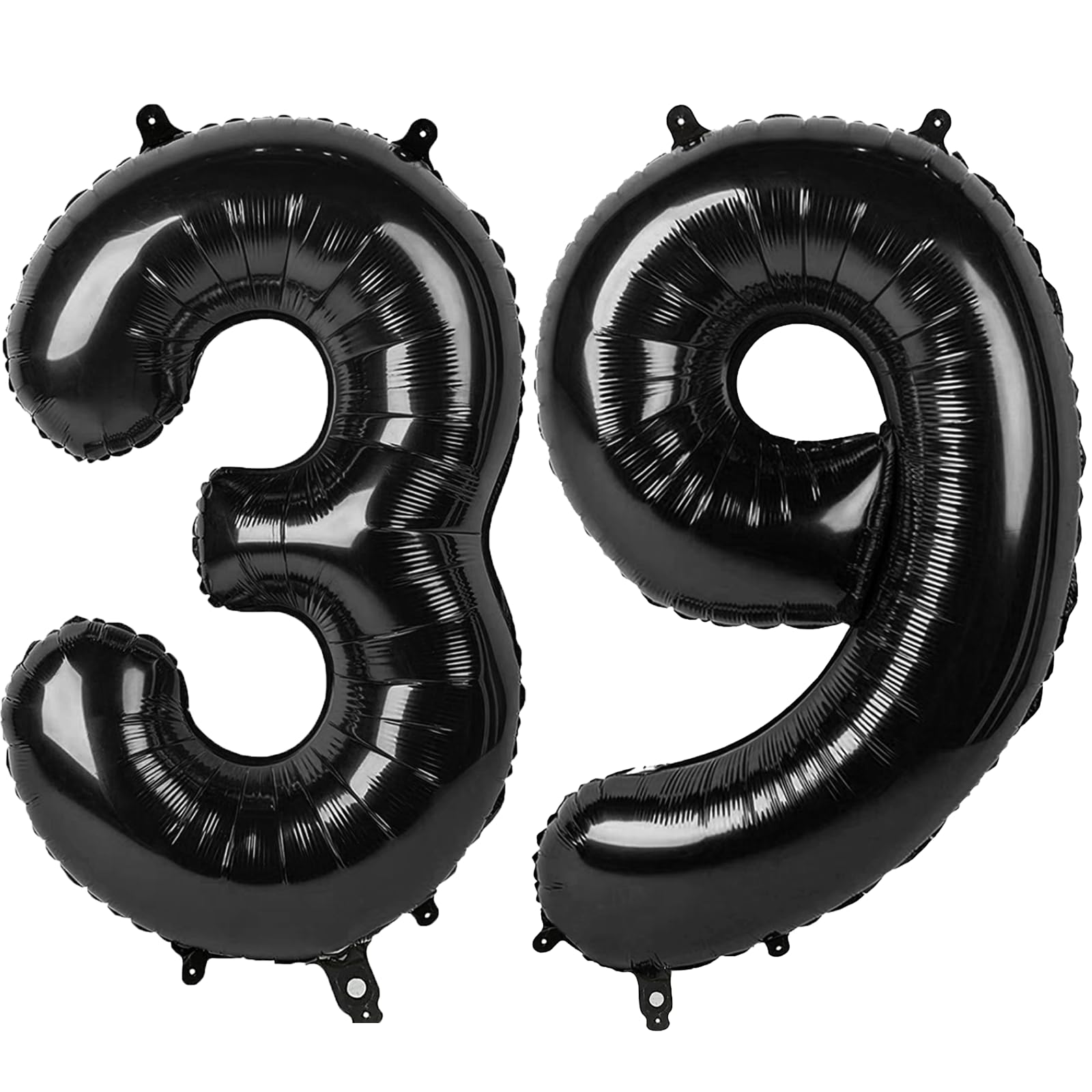 Kelfuoya 40-inch black number 39 balloon for bold birthday decor.