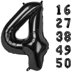 Kelfuoya 40-inch black number 4 balloon for bold birthday or anniversary decor