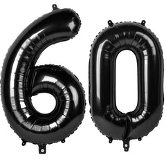 Kelfuoya 40-inch black number 60 balloon for bold milestone decor