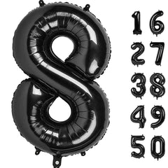 Kelfuoya 40-inch black number 8 balloon for bold party backdrops and photos