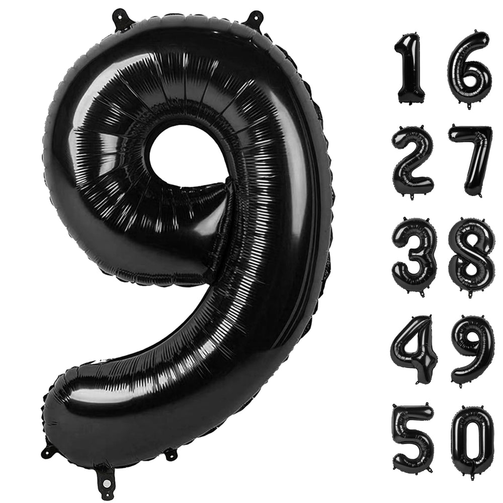 Kelfuoya 40inch black number 9 balloon for birthdays and events