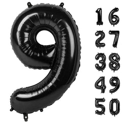 Kelfuoya 40inch black number 9 balloon for birthdays and events