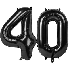 Kelfuoya 40inch black number balloon ideal for birthdays and anniversaries.