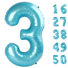Kelfuoya 40inch blue number 3 balloon for birthday backdrop