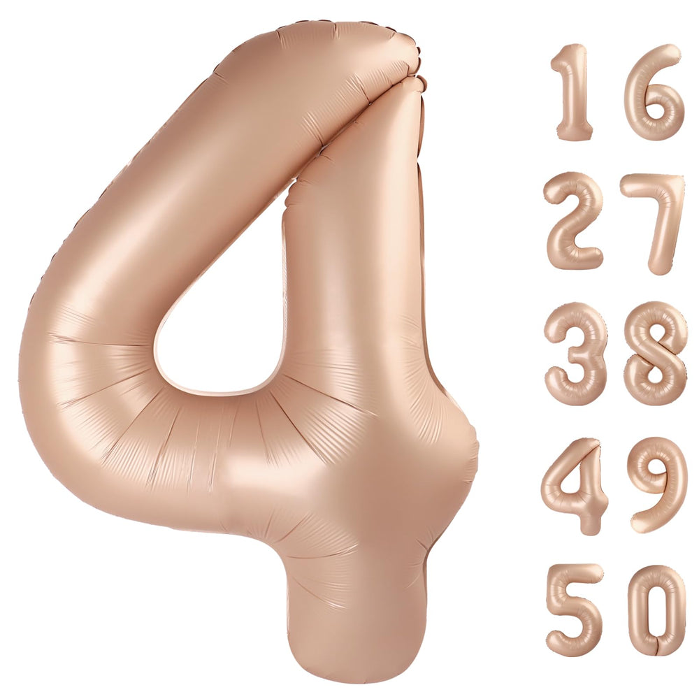 Kelfuoya 40-inch caramel brown number-24 balloon creates a dramatic celebration backdrop