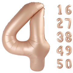 Kelfuoya 40-inch caramel brown number-24 balloon creates a dramatic celebration backdrop