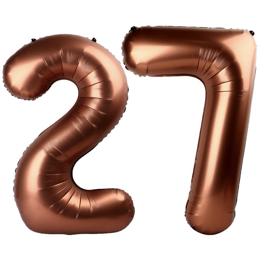 Kelfuoya 40-inch dark brown 27-number balloon adds dramatic party centerpiece.