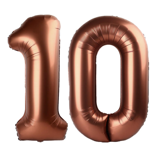 Kelfuoya 40-inch dark brown number 10 balloon for bold birthday decor