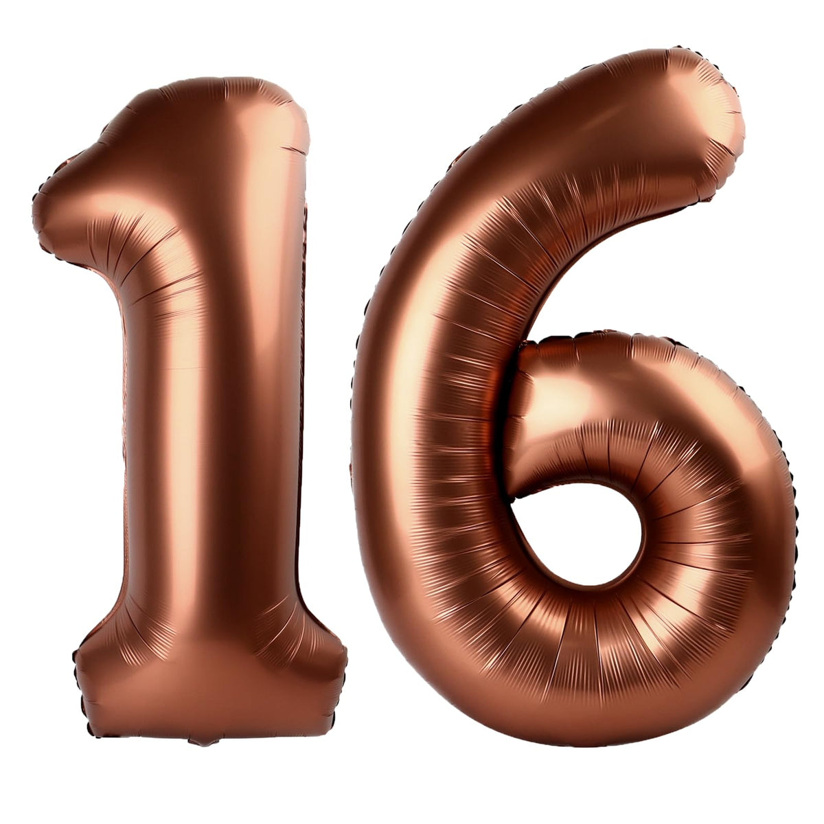 Kelfuoya 40-inch dark brown 16 balloon, premium foil centerpiece for celebrations.