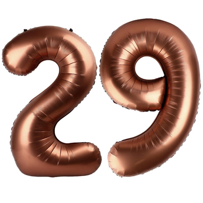 Kelfuoya 40-inch dark brown number 29 balloon for birthdays and anniversaries.