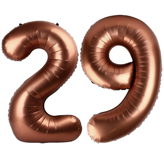 Kelfuoya 40-inch dark brown number 29 balloon for birthdays and anniversaries.