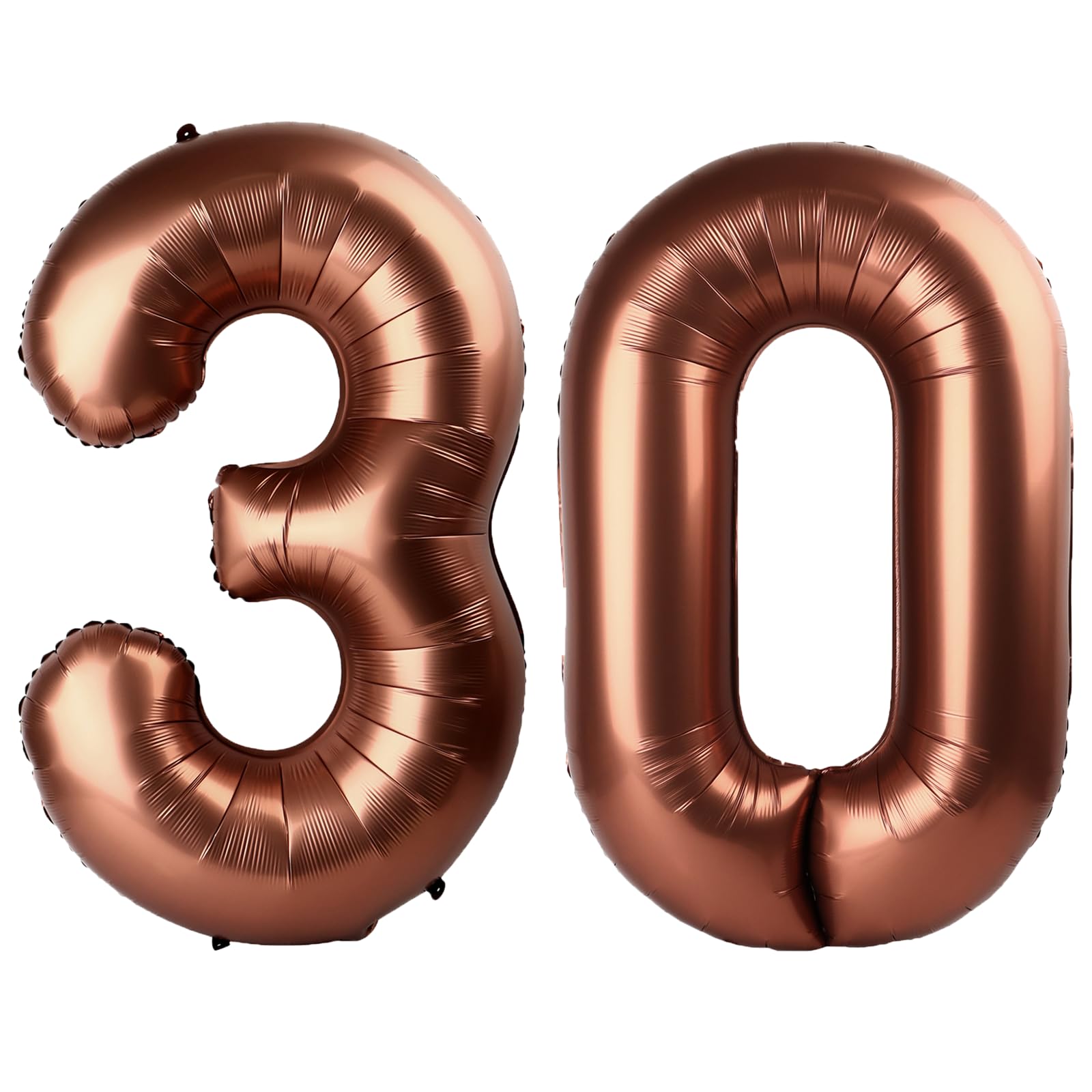 Kelfuoya 40-inch dark brown number 30 balloon creates a striking centerpiece.