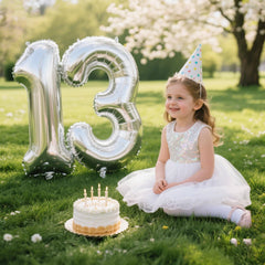 Kelfuoya 40-inch numeral balloon hanging setup for wall display