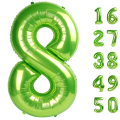 Kelfuoya 40-inch light green number 8 balloon ideal for birthdays and photo backdrops