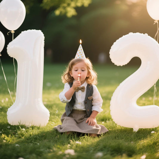 Kelfuoya 40-inch gold foil number 12 balloon creates a glamorous backdrop.