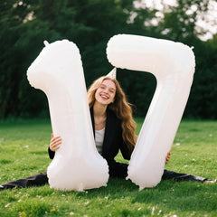 Kelfuoya 40inch gold foil number 17 balloon adds luxe focal point to celebrations