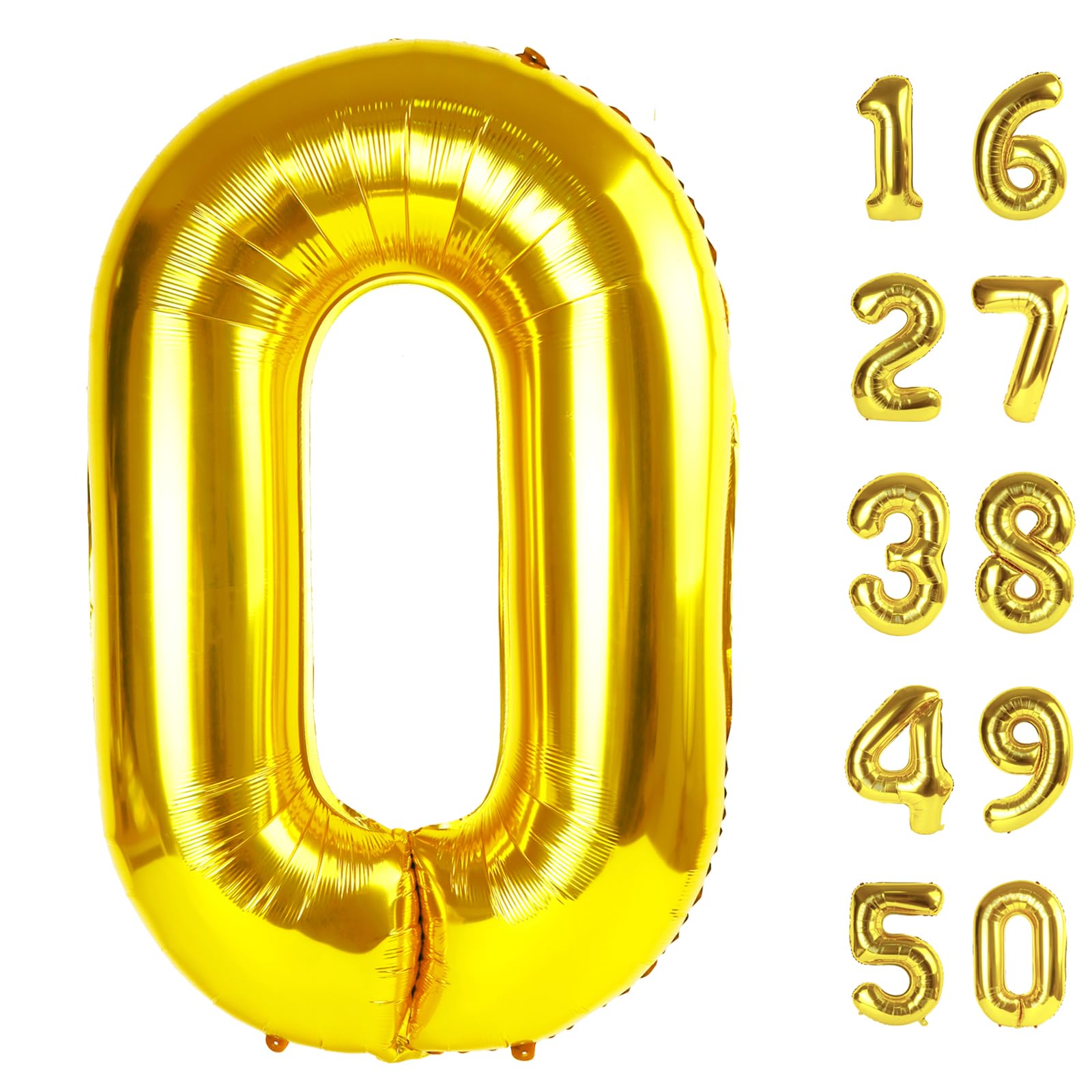 Kelfuoya 40-inch gold number 0 balloon for vibrant party decor.