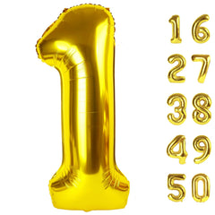 Kelfuoya 40 inch gold number 1 balloon for a birthday backdrop and photos