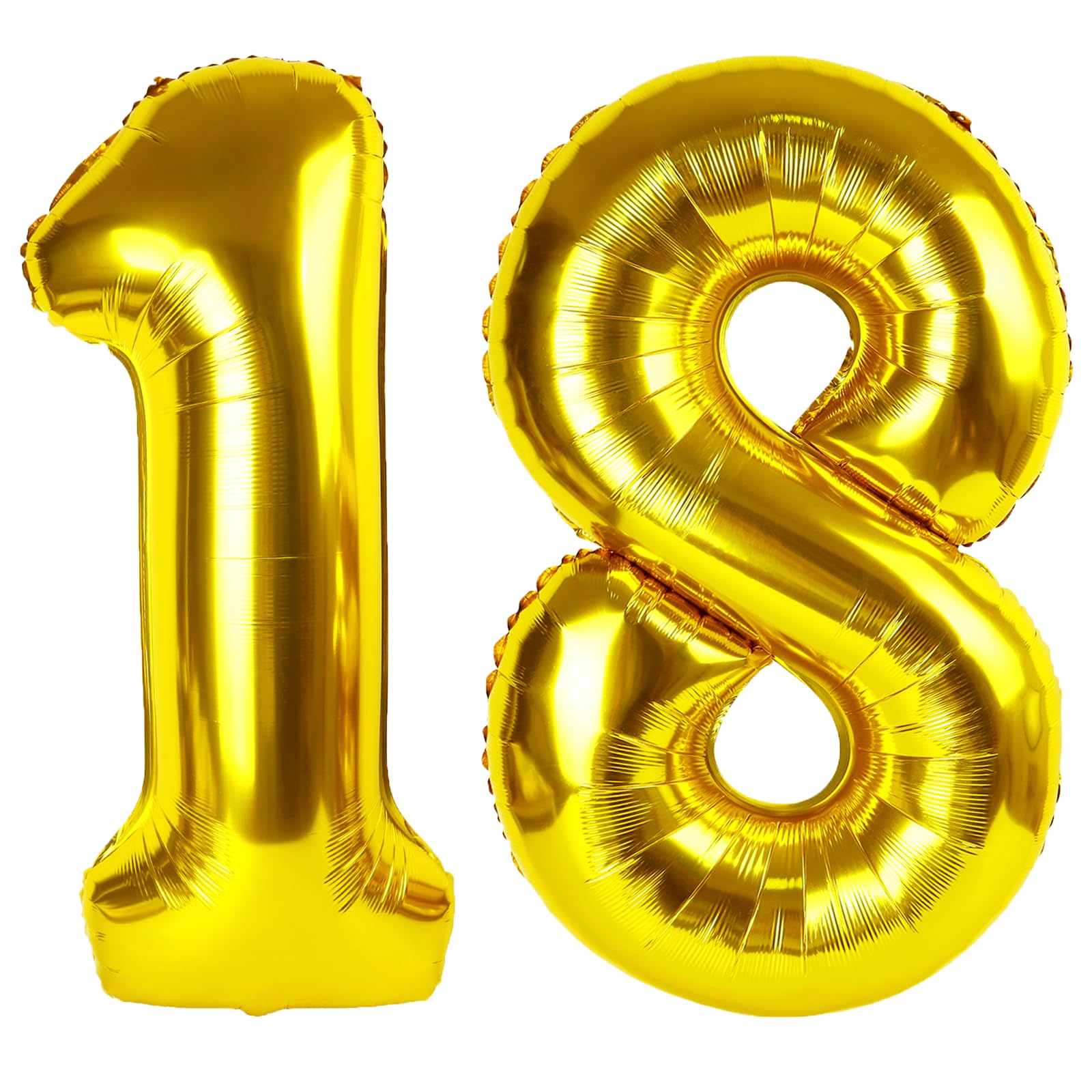 Kelfuoya 40-inch gold number 18 balloon for bold 18th birthday photos.