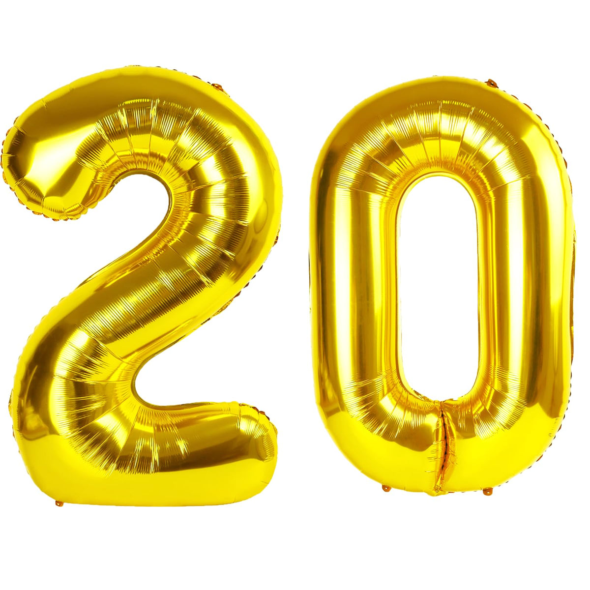 Kelfuoya 40-inch gold number 20 balloon as a striking birthday backdrop.