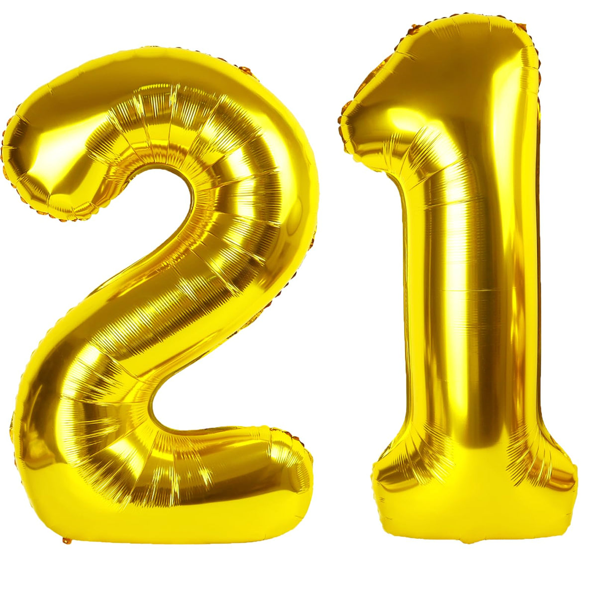 Kelfuoya 40-inch gold number 21 balloon displayed as a dramatic backdrop for a birthday party.