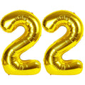 Kelfuoya 40-inch gold number 22 balloon ready for bold birthday decor.