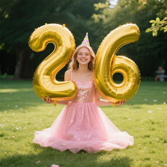 Kelfuoya 40-inch gold 26 balloon on wall decor for celebrations