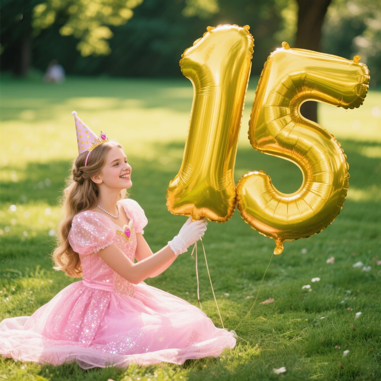 Kelfuoya gold 5-number balloon wall display enhances photos and ambiance.