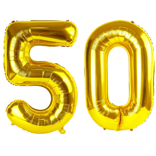 Kelfuoya 40-inch gold 50 balloon wall display for celebrations
