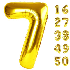 Kelfuoya 40-inch gold number 7 balloon for a dramatic birthday photo backdrop
