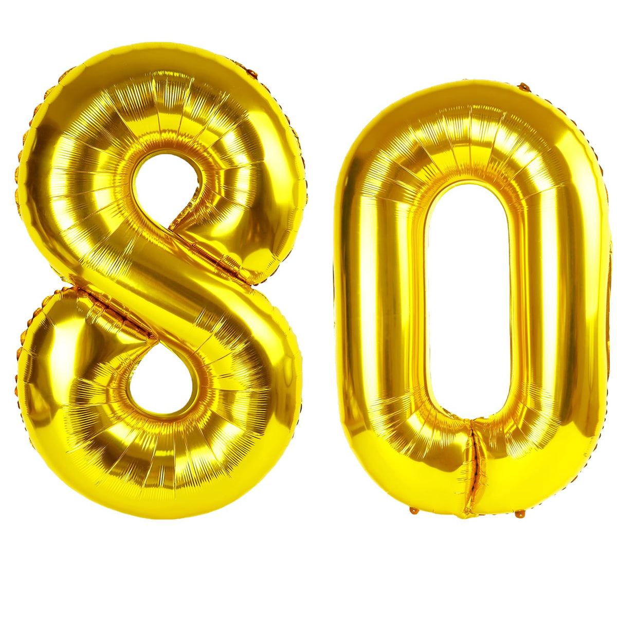 Kelfuoya 40-inch gold 80 balloon creates a dramatic birthday backdrop for memorable photos.