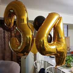 Kelfuoya 40inch gold number balloon, bold centerpiece for celebrations and events