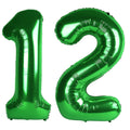 Kelfuoya 40-inch green number 12 balloon on wall display for festive decor