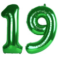 Kelfuoya 40-inch green number 19 balloon for a dramatic birthday backdrop