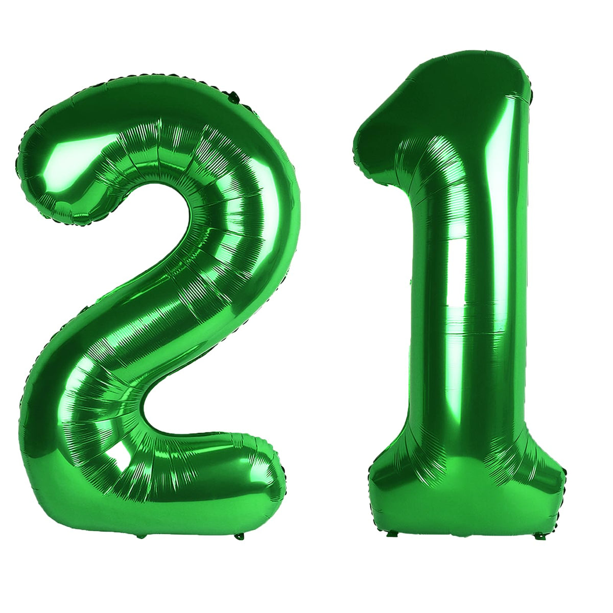 Kelfuoya 40-inch green number 21 balloon for a bold birthday backdrop