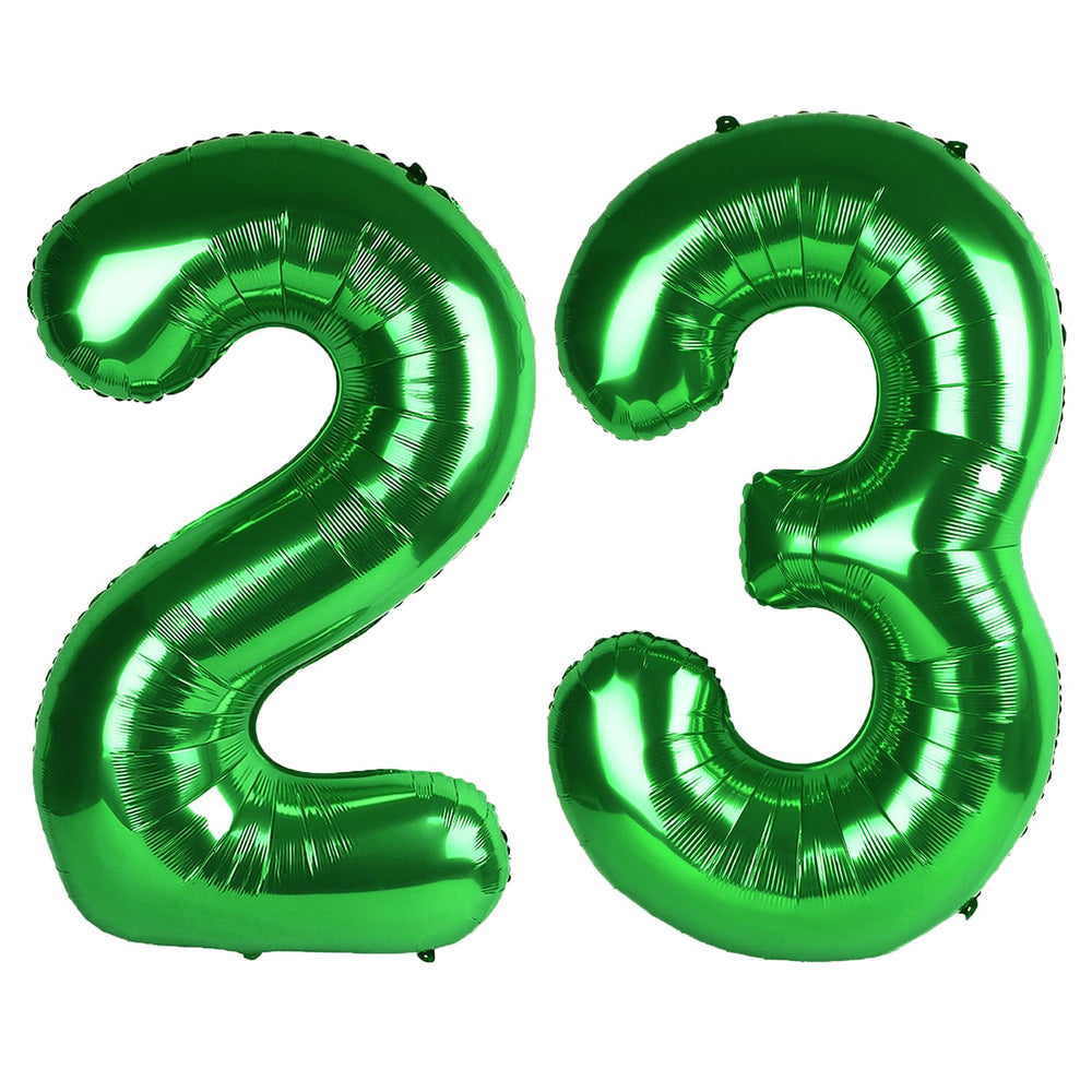 Kelfuoya 40-inch green number 23 balloon for striking party backdrop