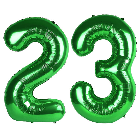 Kelfuoya 40-inch green number 23 balloon for striking party backdrop