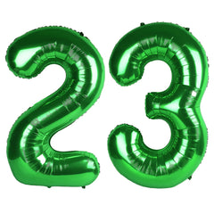 Kelfuoya 40-inch green number 23 balloon for striking party backdrop