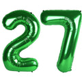 Kelfuoya 40inch green number 27 balloon front view for a striking party backdrop
