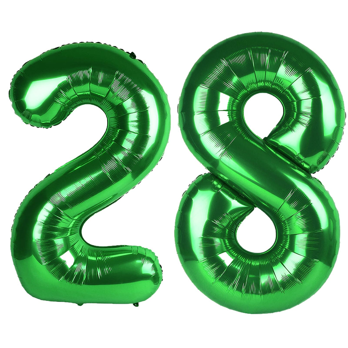 Kelfuoya 40-inch green number 28 balloon creates a bold birthday backdrop.