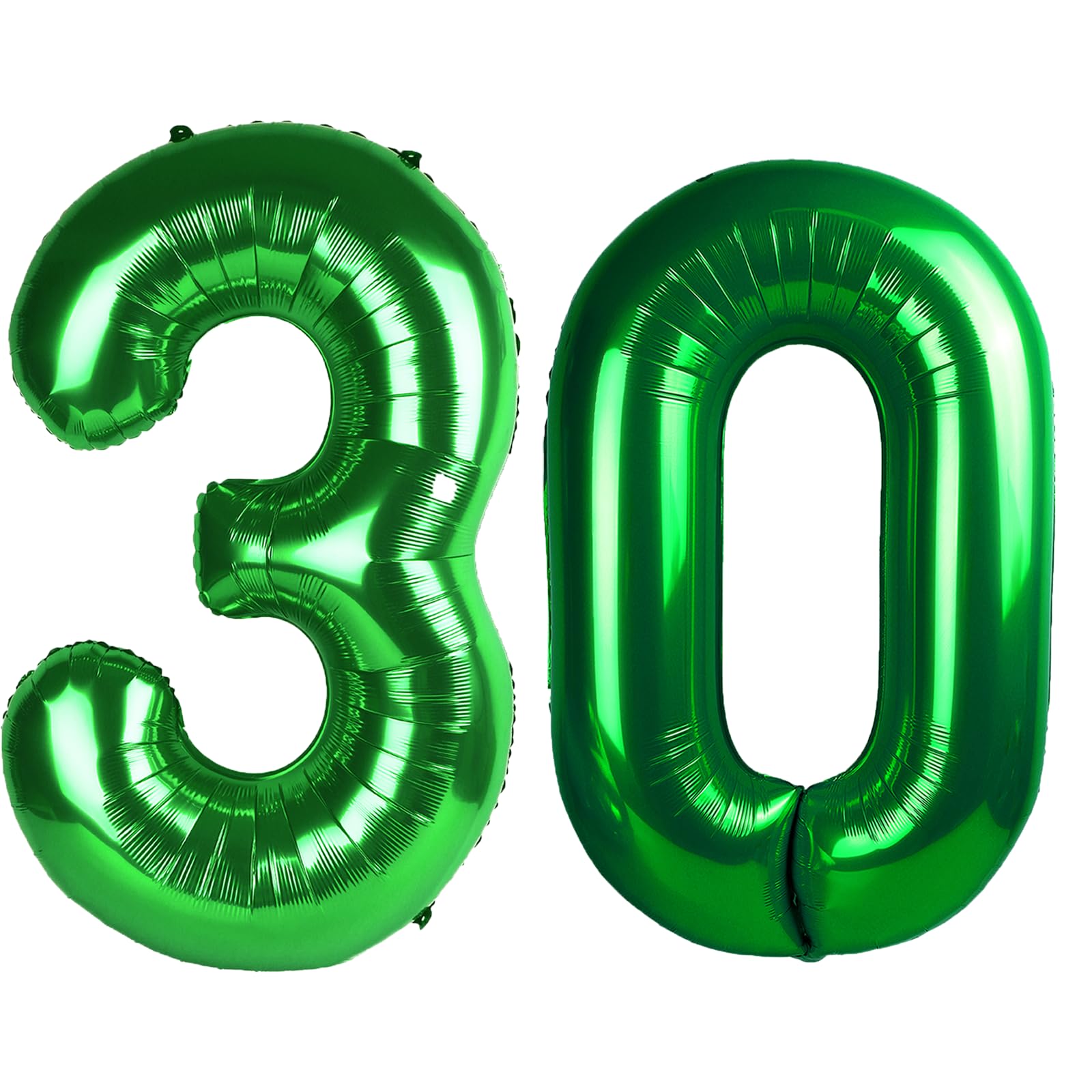 Kelfuoya 40-inch green number 30 balloon for striking party decor.