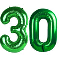 Kelfuoya 40-inch green number 30 balloon for striking party decor.