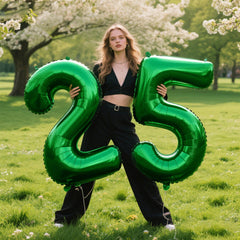 Kelfuoya 40-inch green number 50 balloon foil close-up highlights premium material